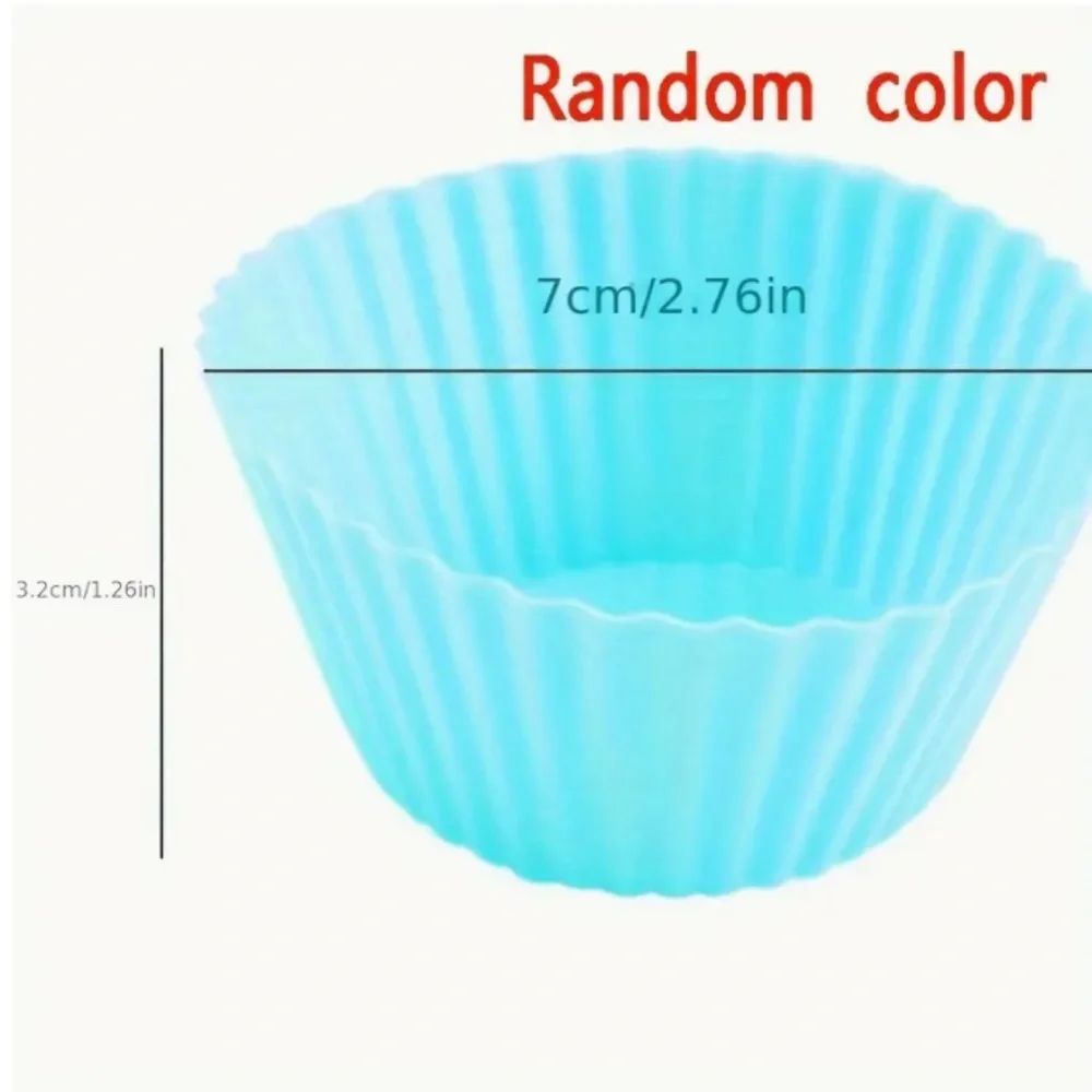 Muffin/Cake Silicone Mold 12 pieces (5 assorted colors) New